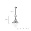316L SURGICAL STEEL TRIPLE CZ BEZEL VERTICAL HELIX STUD